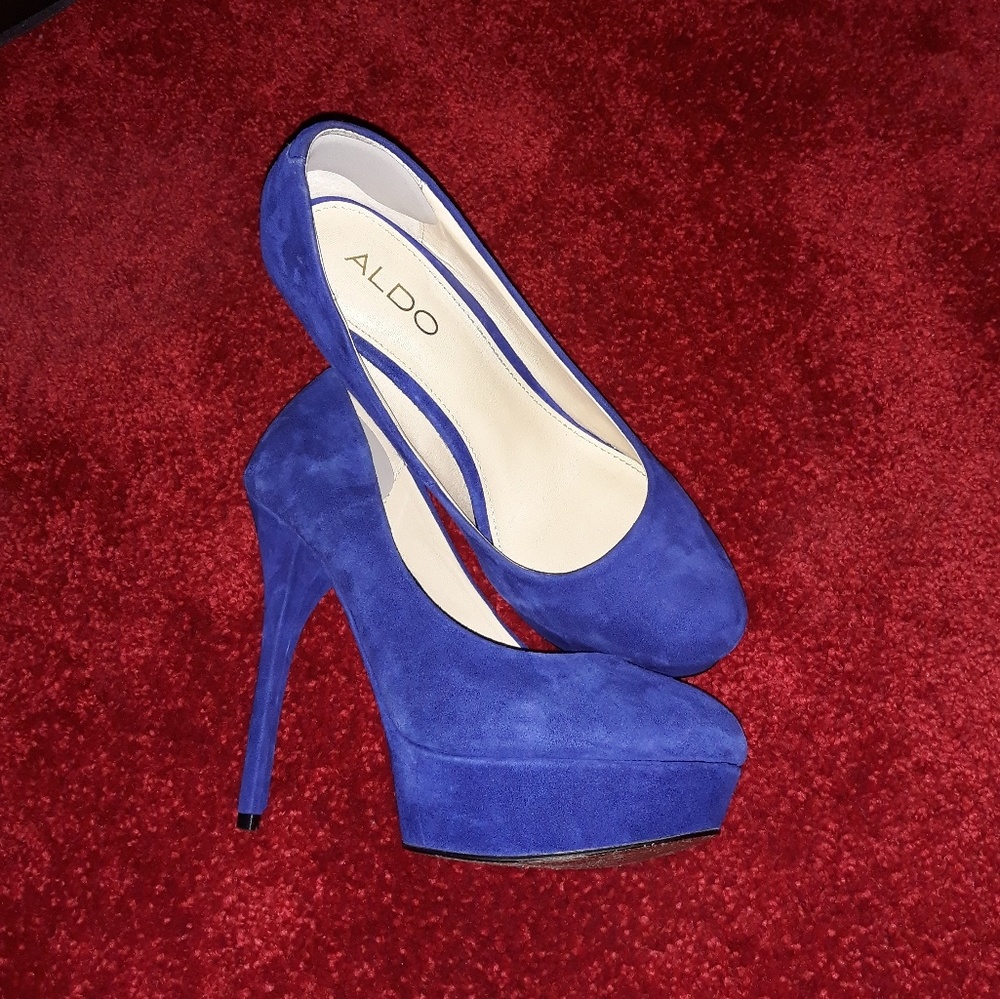 Suede Dark Blue Sexy/Classy Pumps